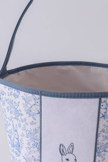 Blue bunny floral basket