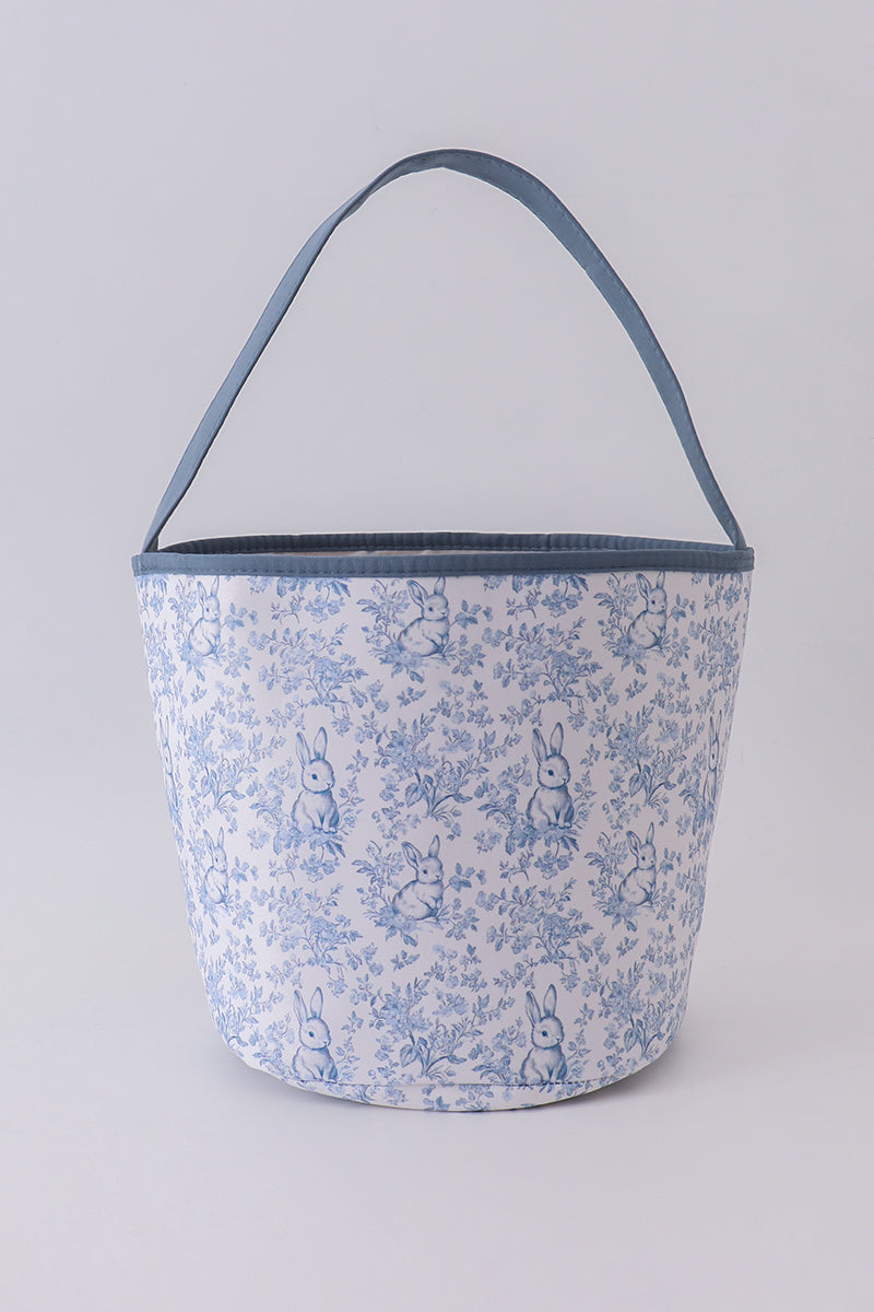 Blue bunny floral basket