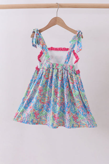 Pink character smocked ruffle dress