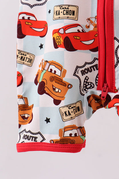 Red character bamboo romper