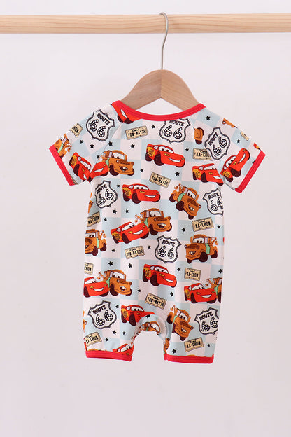 Red character bamboo romper