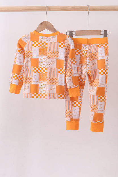 Tennessee floral checkered long sleeve bamboo pajama set