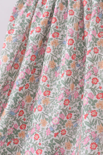 Floral bunny applique ruffle dress