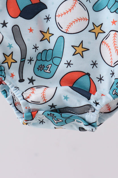 Navy baseball print bubble