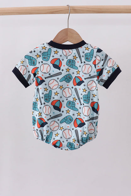 Navy baseball print bubble