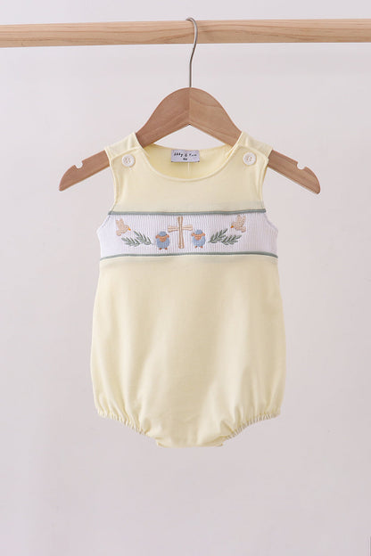 Yellow cross sheep embroidery bubble