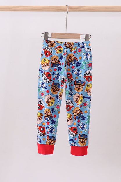Blue character bamboo pants
