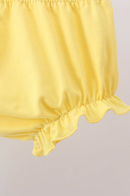 Summer lemon smocked bow bloomer set