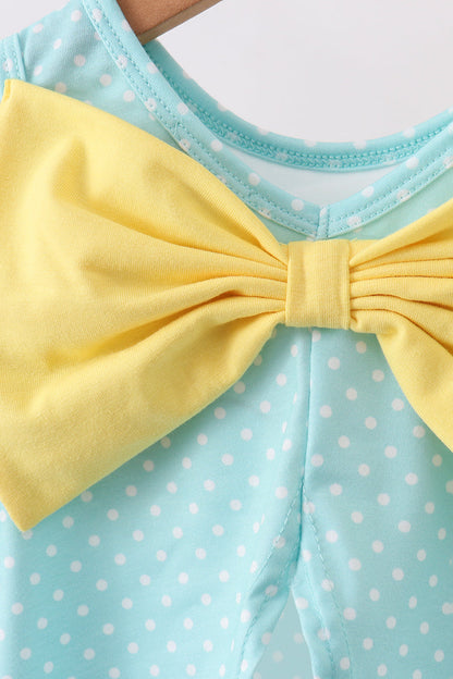 Summer lemon smocked bow bloomer set