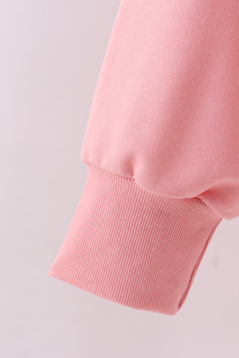 Peach Patriotic hand-sewn bow mom&me sweatshirt