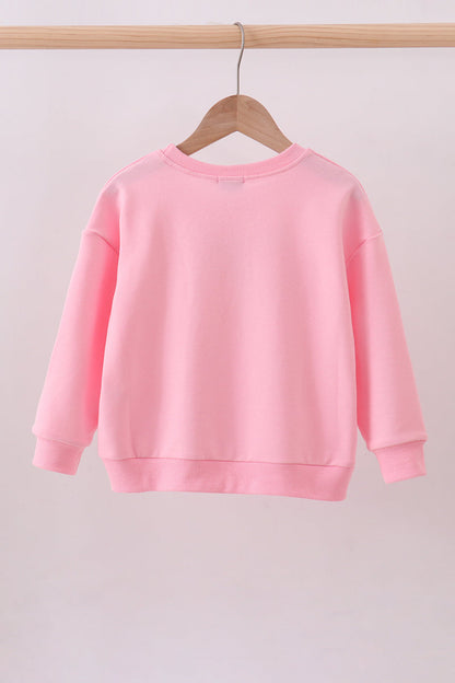 Pink hand-sewn bow mom&me sweatshirt