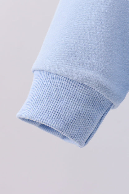 Blue Patriotic hand-sewn bow mom&me sweatshirt