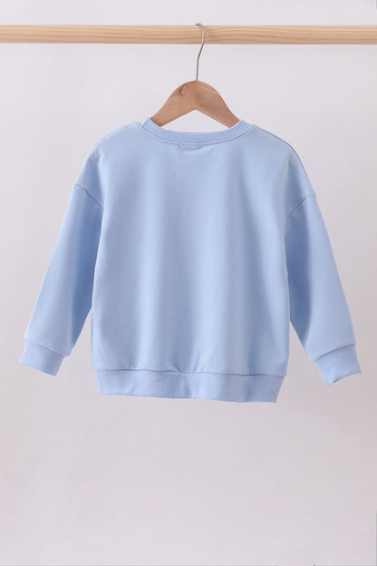 Blue hand-sewn bow mom&me sweatshirt