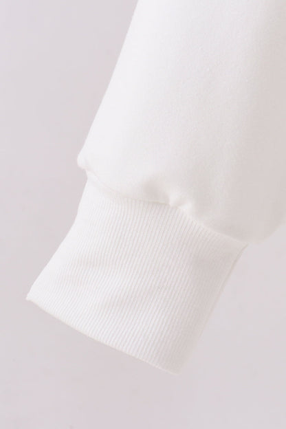 Cream Patriotic hand-sewn bow mom&me sweatshirt