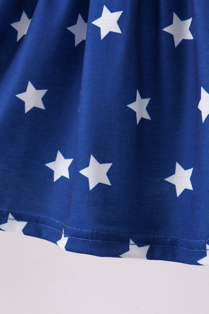 Blue star smocked bloomer set