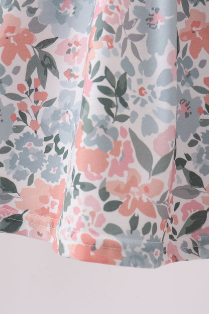 Pink Floral Smocked Set