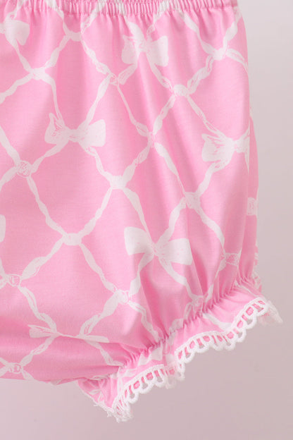 Pink Bow Bloomer Set