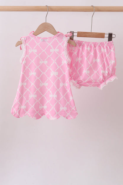 Pink Bow Bloomer Set