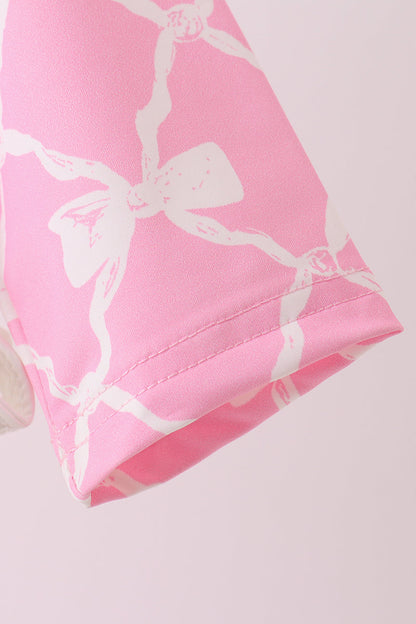 Pink Bow UPF rashguard