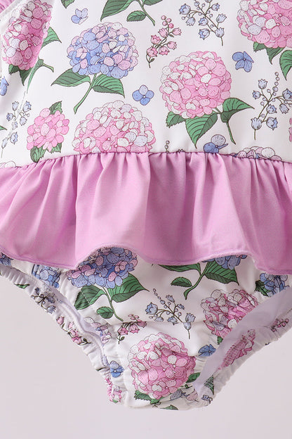 Purple Hydrangea UPF Swim One-Piece