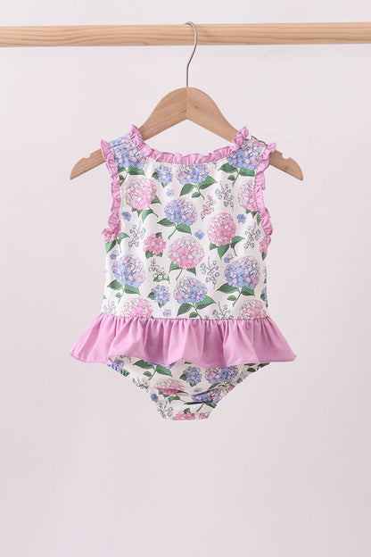 Purple Hydrangea UPF Swim One-Piece