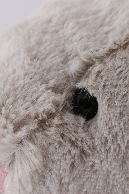 Grey floral plush bunny