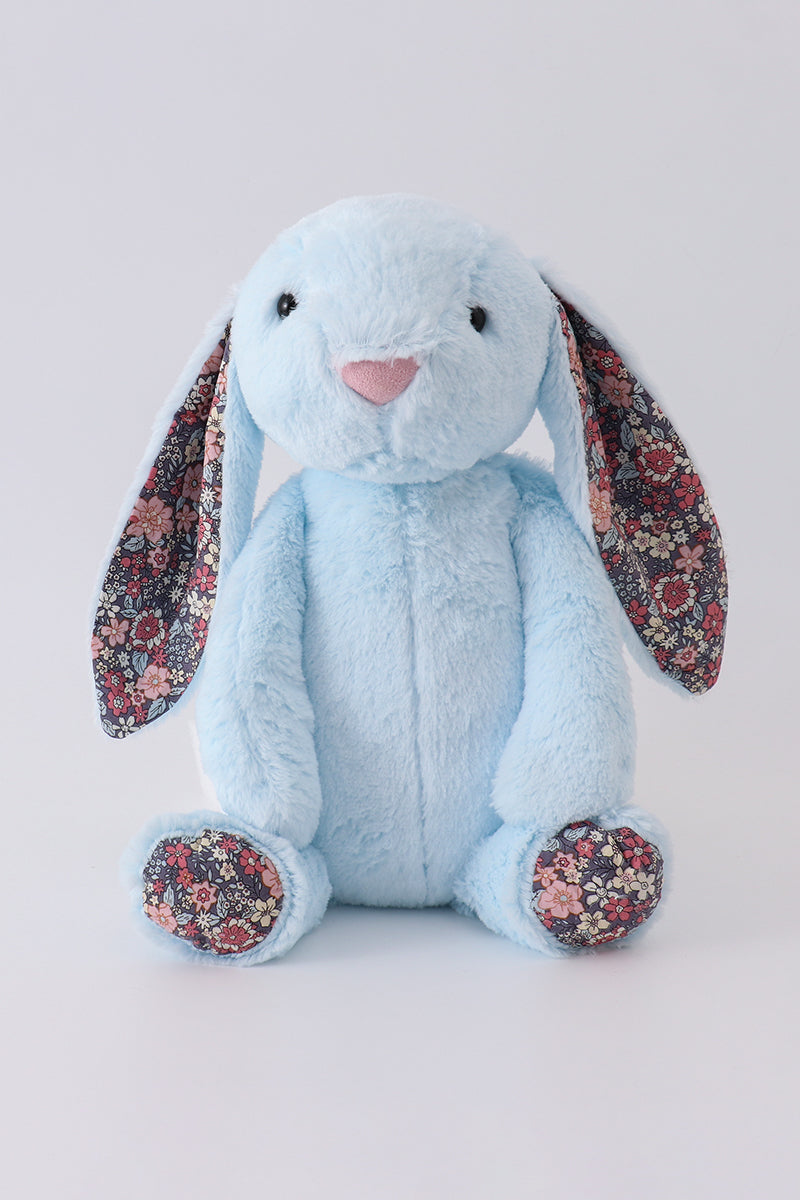 Blue floral plush bunny