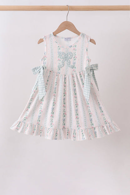 Bow Floral Applique Dress