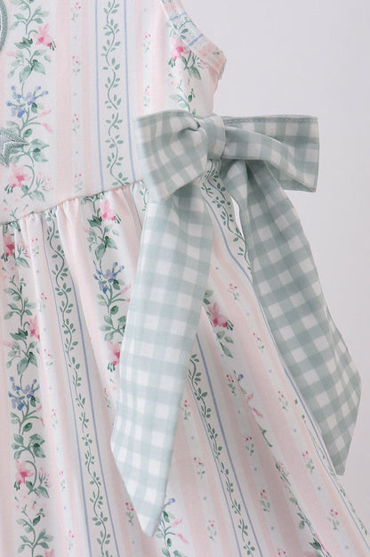Bow Floral Applique Dress