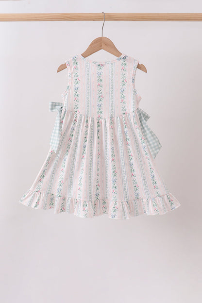 Bow Floral Applique Dress