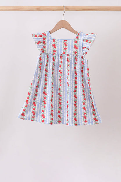 Red Apple Applique Dress