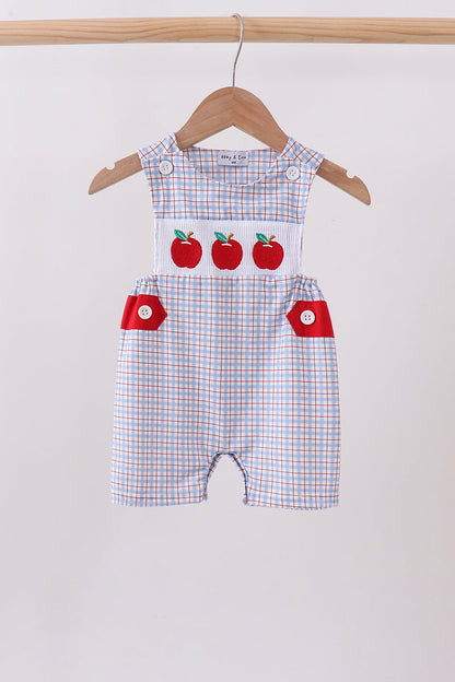 Blue Apple Embroidered Plaid Jon Jon