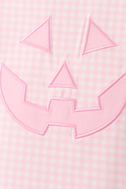 Pink Jack-O-Lantern  Applique Ruffle Shorts Set