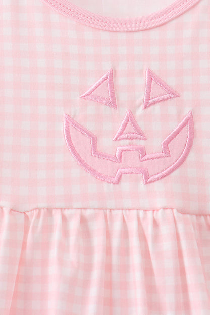 Pink Jack-O-Lantern  Applique Dress