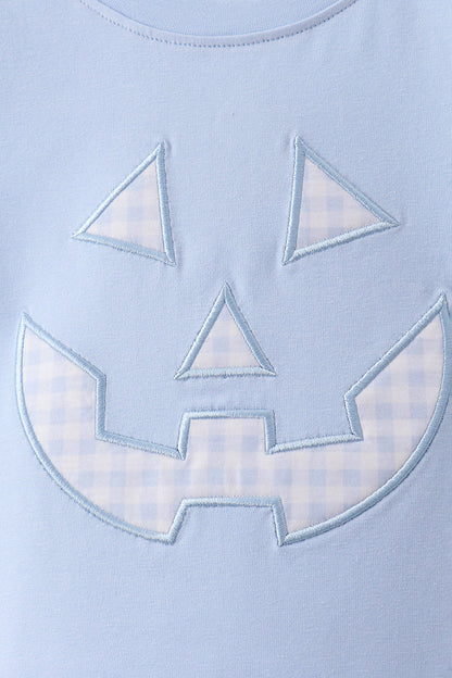 Blue Jack-O-Lantern  Applique Shorts Set