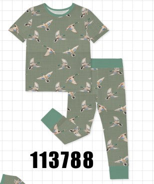 Green Mallard Bamboo Pants Set