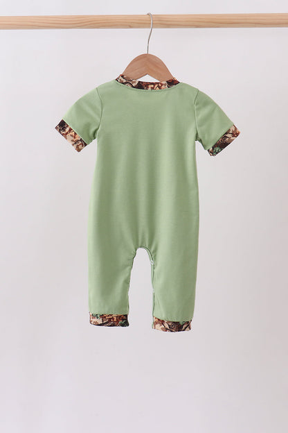 Green Hunting Print Romper