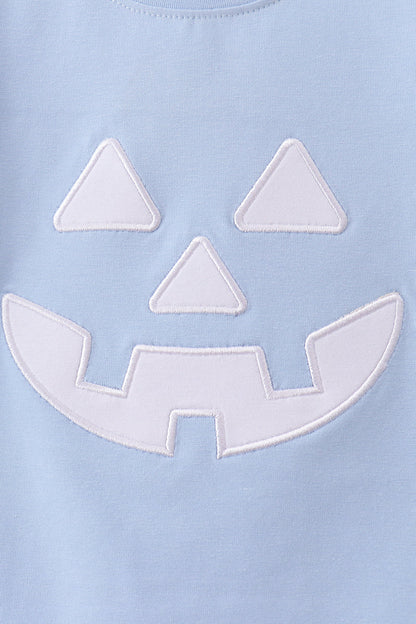 Blue Jack-O-Lantern  Applique Top