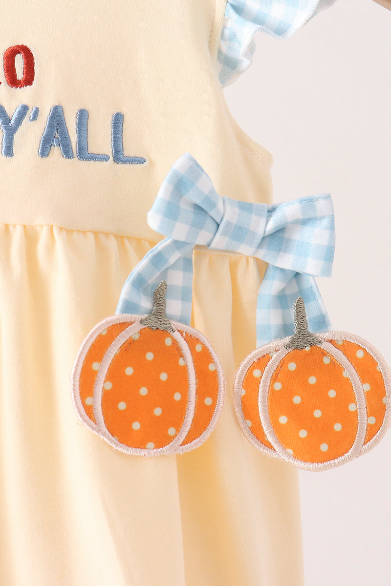 Hallo Fall Y'ALL Pumpkin Ruffle Bubble