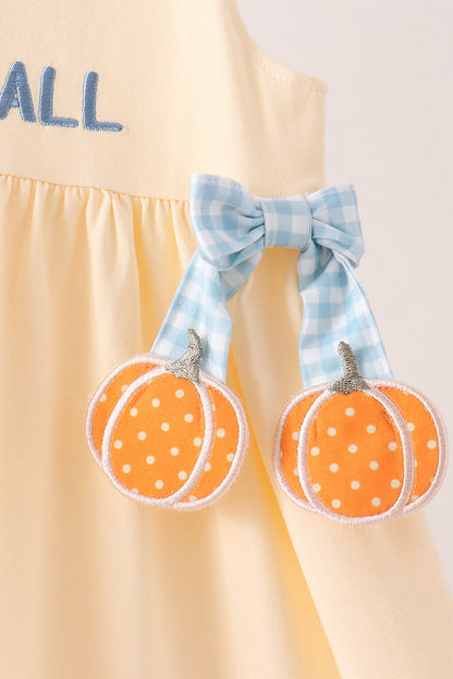 Hallo Fall Y'ALL Pumpkin Ruffle Dress