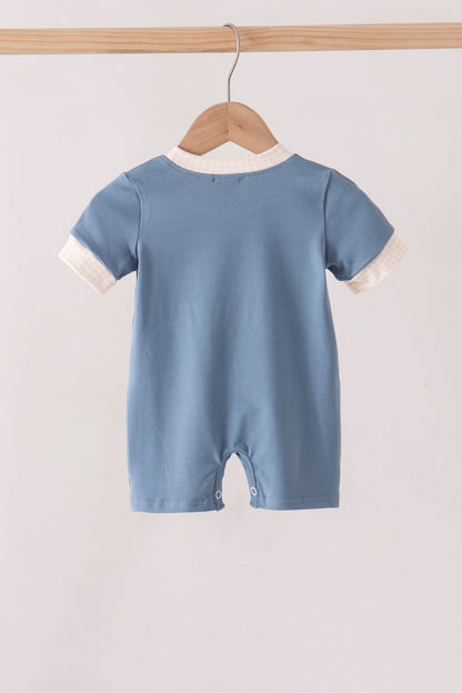 Blue Hallo Fall Y'ALL Pumpkin Romper
