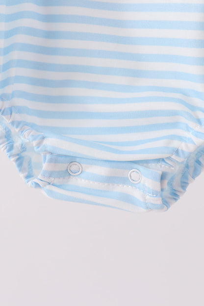 Blue Football Applique Bubble