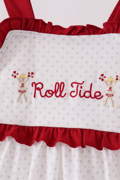 Red Alabama Roll Tide Embroidery Ruffle Bloomer Set
