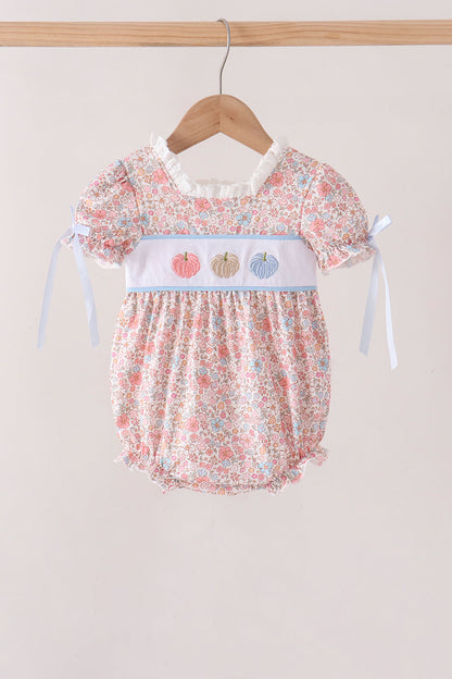 Pink Pumpkin Floral Embroidery Bubble