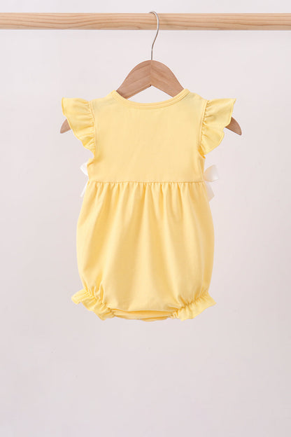 Mustard character embroidery ruffle bubble