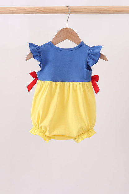 Royal blue&mustard character ruffle bubble