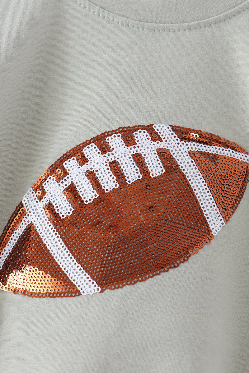 Sage football sequin bubble