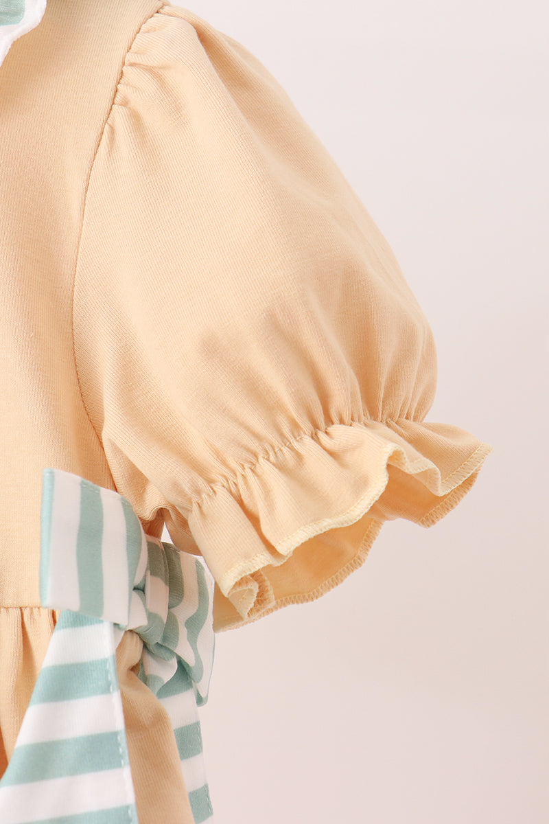 God is great god is good embroidery ruffle dress
