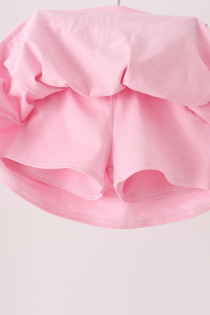 Pink football sequin skorts set