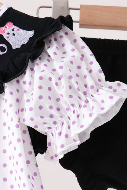 Black Ghost Embroidery Bloomer Set